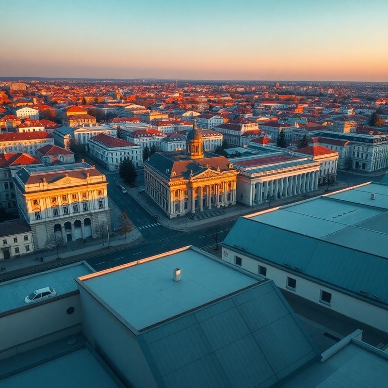 Vedere a centrului Iașului la apus
